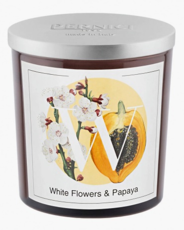 Ароматическая свеча PERNICI Elementi White Flowers & Papaya 15 см, 1 шт