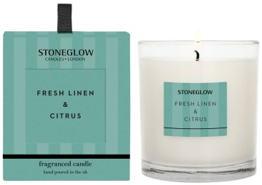 Ароматическая свеча Stoneglow Fresh Linen & Citrus 9 см, 1 шт