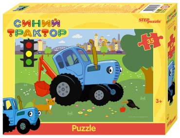 Пазл Step Puzzle Синий трактор 91484 35 деталей