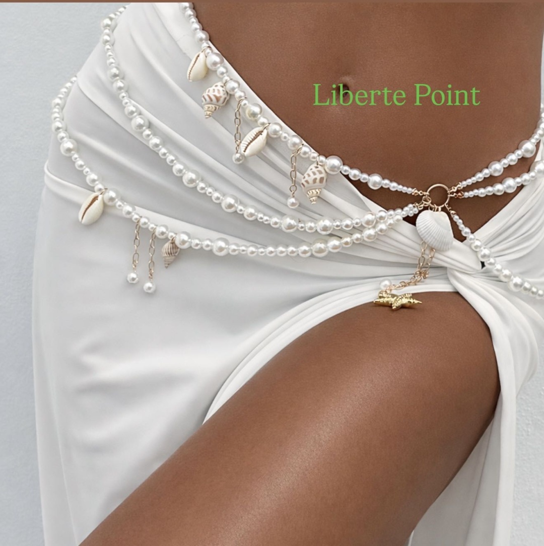 Цепочка на тело Liberte point искусственный жемчуг, пластик