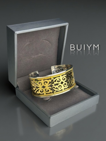 BUIYM “Өрнек білезік” длина 18 см, вес 34.5 г серебро, плетение отсутствует