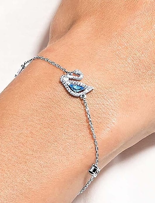 Браслет длина 18 см ювелирный сплав, кристаллы Swarovski