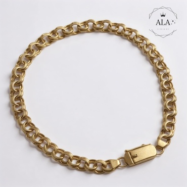 ALA ALA_GLD218-066 длина 22 см, вес 6.1 г золото, плетение бисмарк