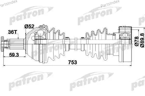 PATRON полуось PDS0207