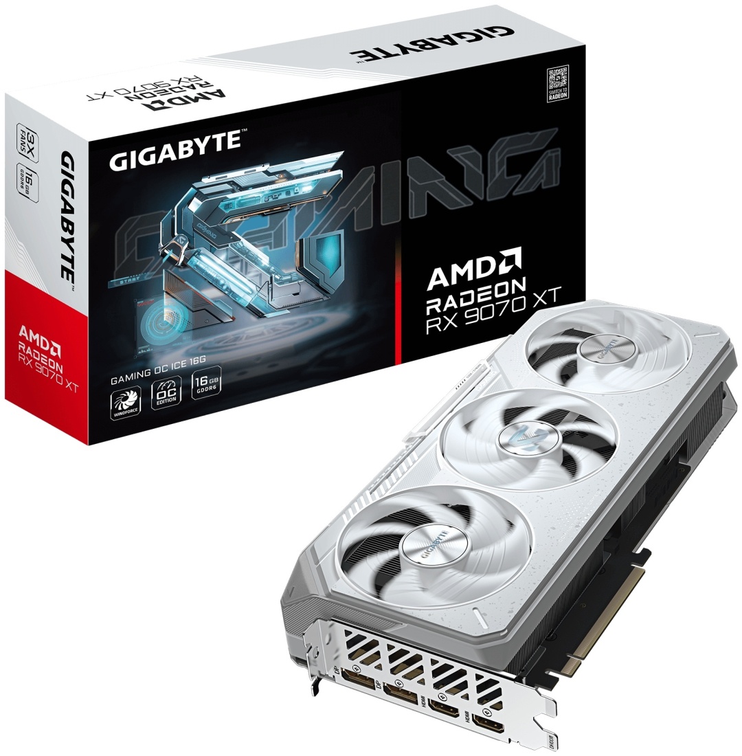 Видеокарта GIGABYTE Radeon RX 9070 XT GAMING OC ICE GV-R907XGAMINGOCICE-16GD 16 Гб