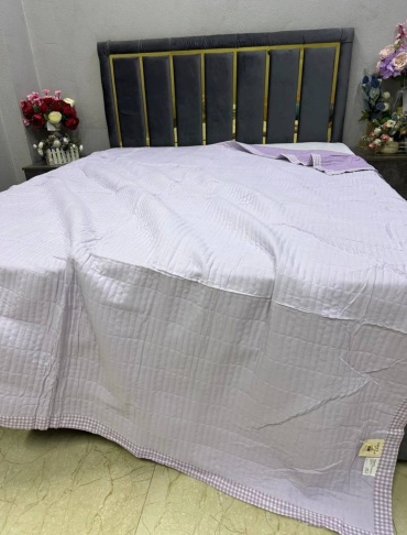 Покрывало Home Textile 456AS4 200х230 см, хлопок, полисатин, фиолетовый