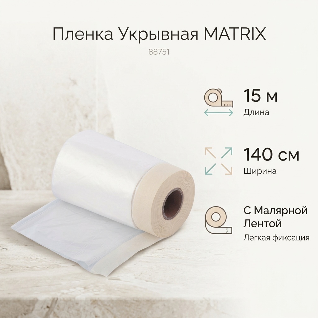 Пленка укрывная MATRIX 88751 полипропилен 1500 см 1 шт