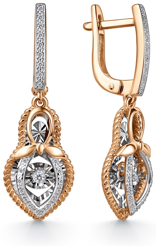 Серьги Lucente Бриллианты Якутии EAR-LU-585-322305 вес 3.67 г золото, бриллиант