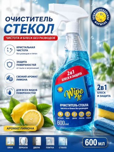 Спрей Wipe It 2в1 блеск и защита 600 мл