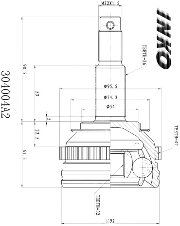 INKO шрус наружный 304004A2