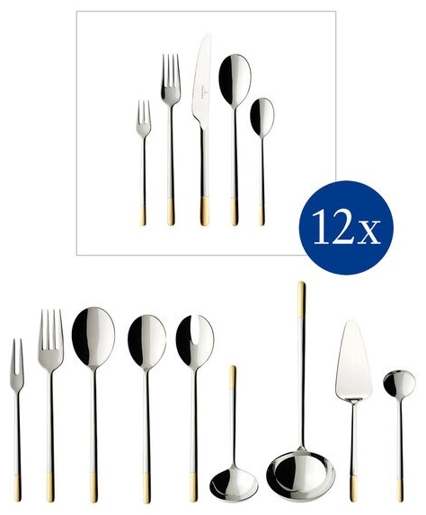 Набор столовых приборов Villeroy&Boch 68 шт, золотистый, серебристый 1263519072