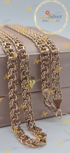 AyaSilver AS1713 длина 55 см, вес 12.18 г золото, плетение бисмарк