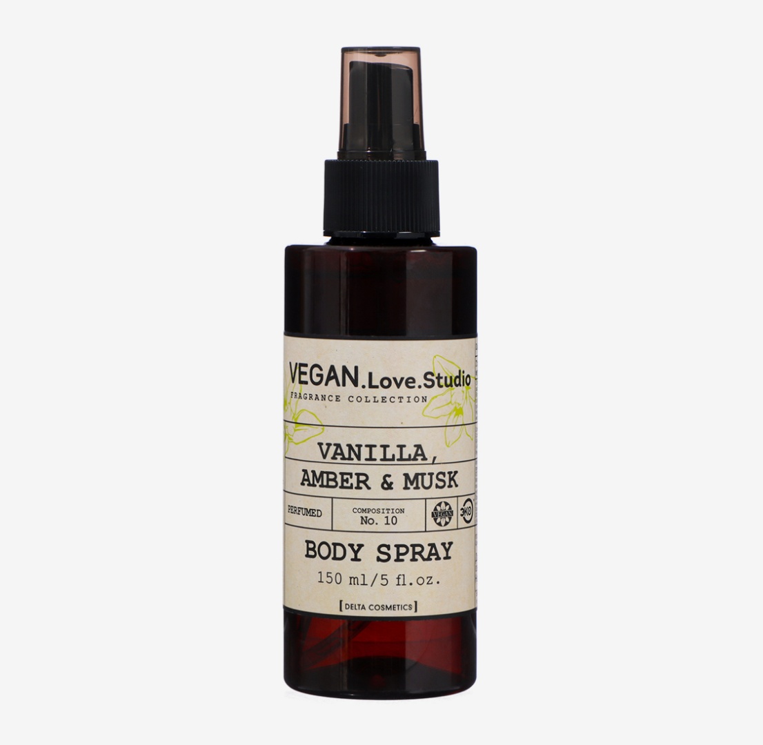 VEGAN.Love.Studio Парфюмированный спрей-мист для тела Vanilla, Amber, Musk спрей для тела 150 мл