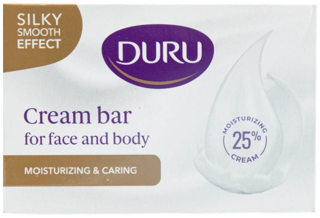 Кусковое мыло туалетное DURU Cream Bar Moisturizing&Caring Кремовый 90 г