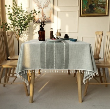 Скатерть DANL 220x140 см, лен, хлопок, 1 шт
