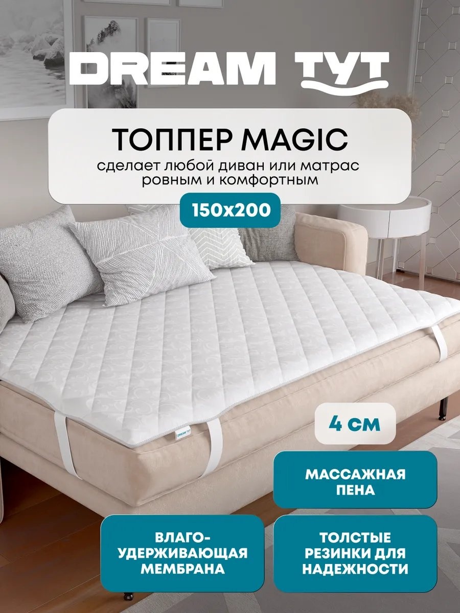 Чехол на матрас на резинке DTM04150200 150x200, поликоттон, жаккард