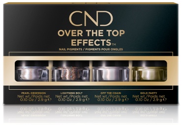 CND пигменты, втирка Over The Top effects, Набор пигментов (втирки) (4шт*3г) 4 шт