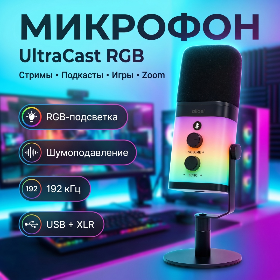 Настольный микрофон Alidel UltraCast RGB
