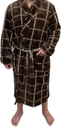 Махровый халат Fashion коричневый