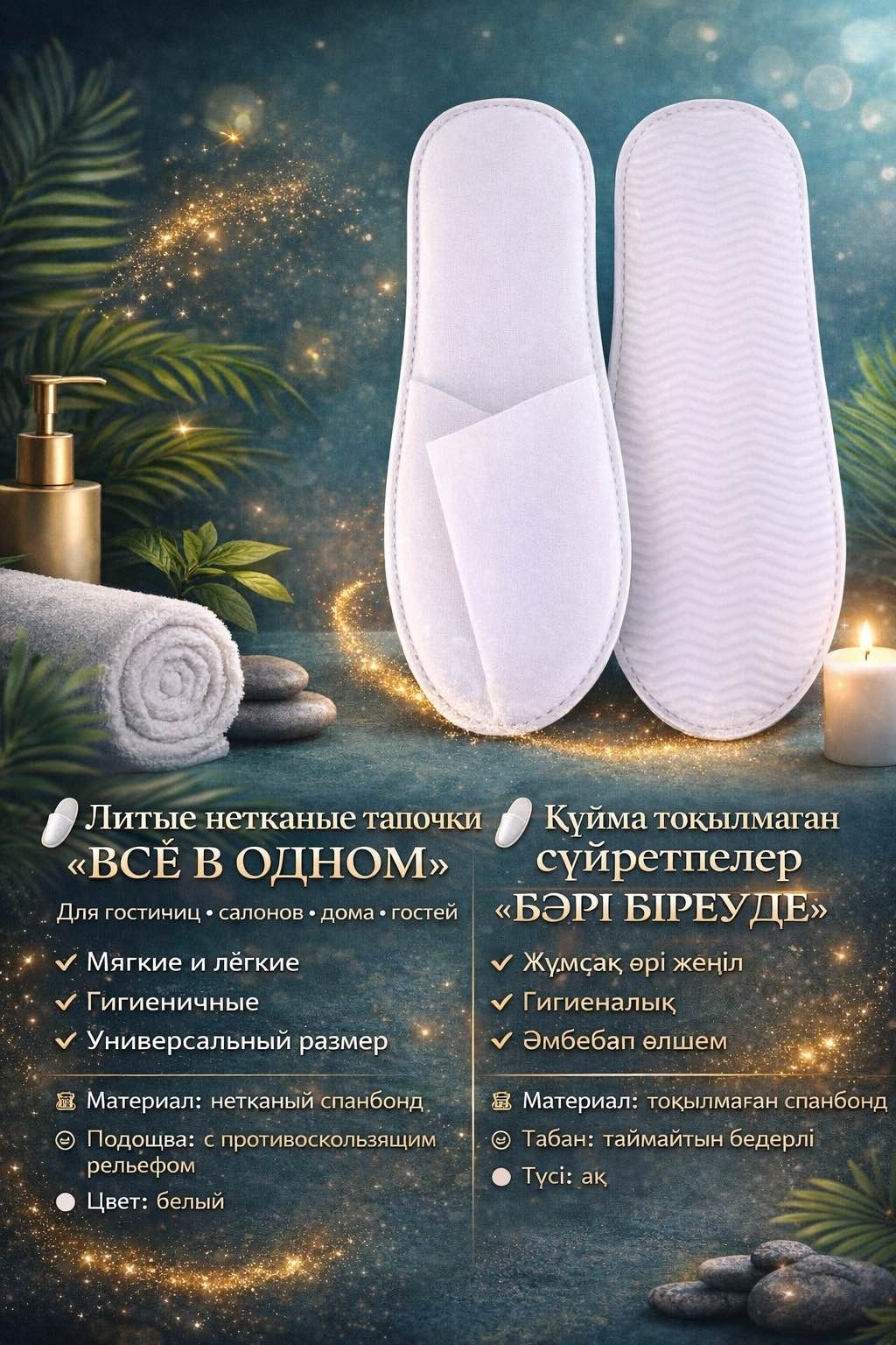Тапочки для педикюра Универсальный 100 шт