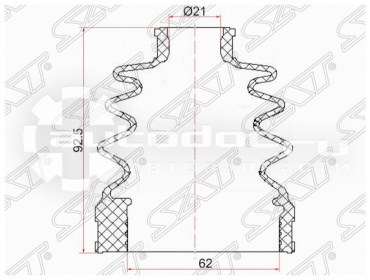 SAT пыльник шруса внутреннего C1101T
