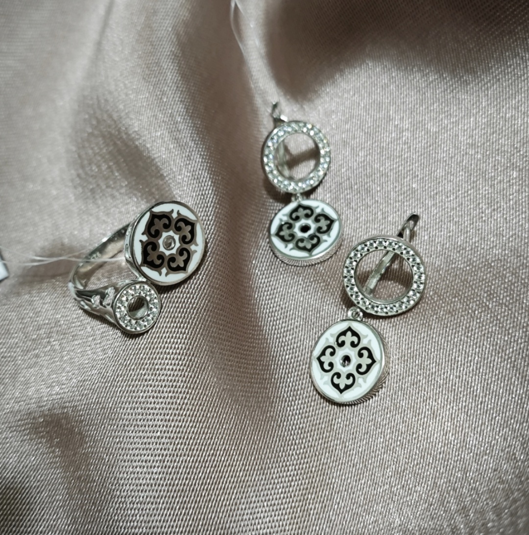 Balausa Jewelry E185-2(1-2) 18.5р вес 8.5 г серебро, фианит, эмаль