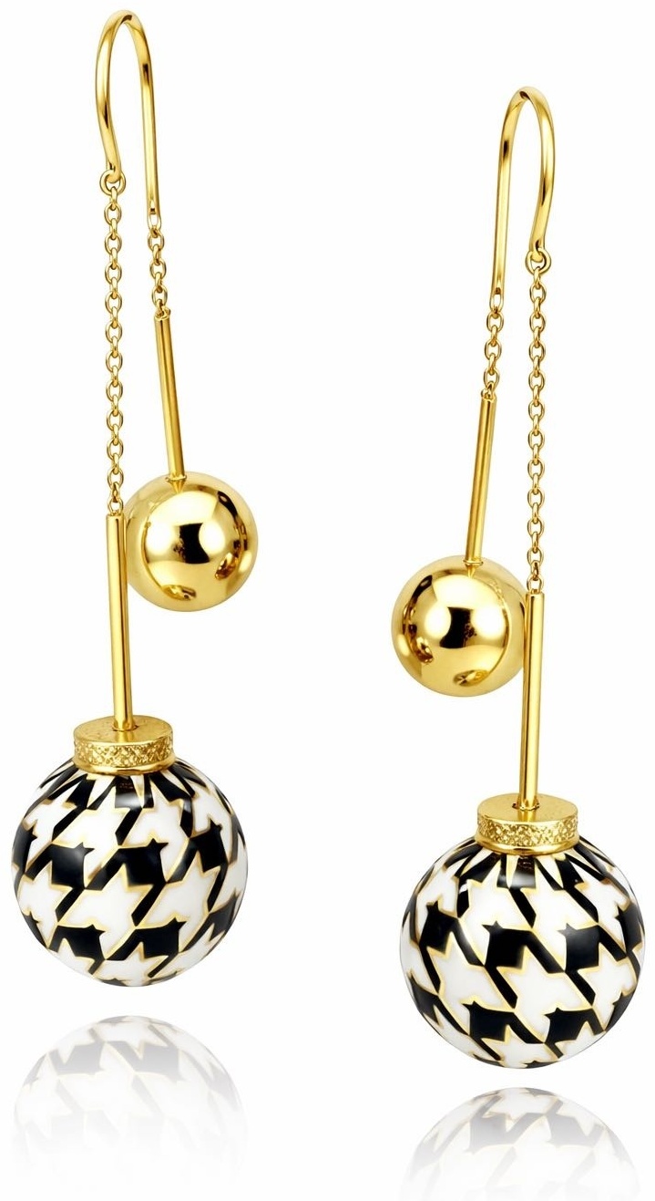 Серьги Italian Gold 292FY вес 14 г золото, эмаль, сапфир