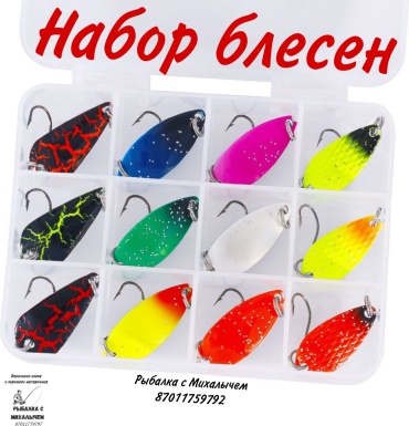 Блесна Рыбалка с Михалычем Boxo 28A/12 12 шт  Мультиколор