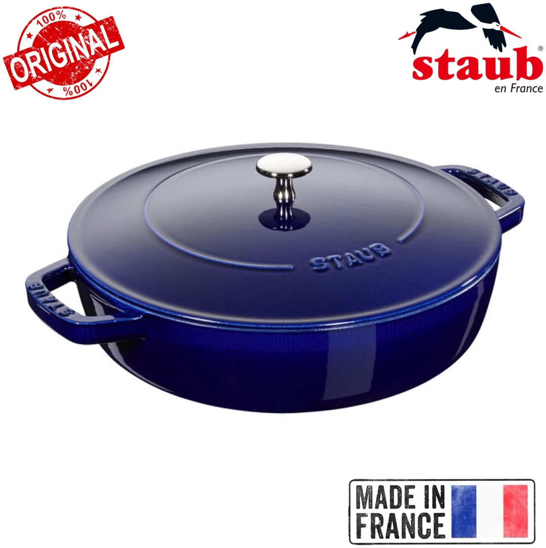 Сотейник 3.7 л, Staub France Chistera Dark Blue 28 см чугун