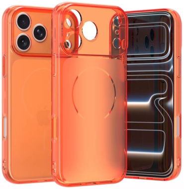 Чехол Gadget&Tail для Apple iPhone 17 Pro оранжевый-прозрачный