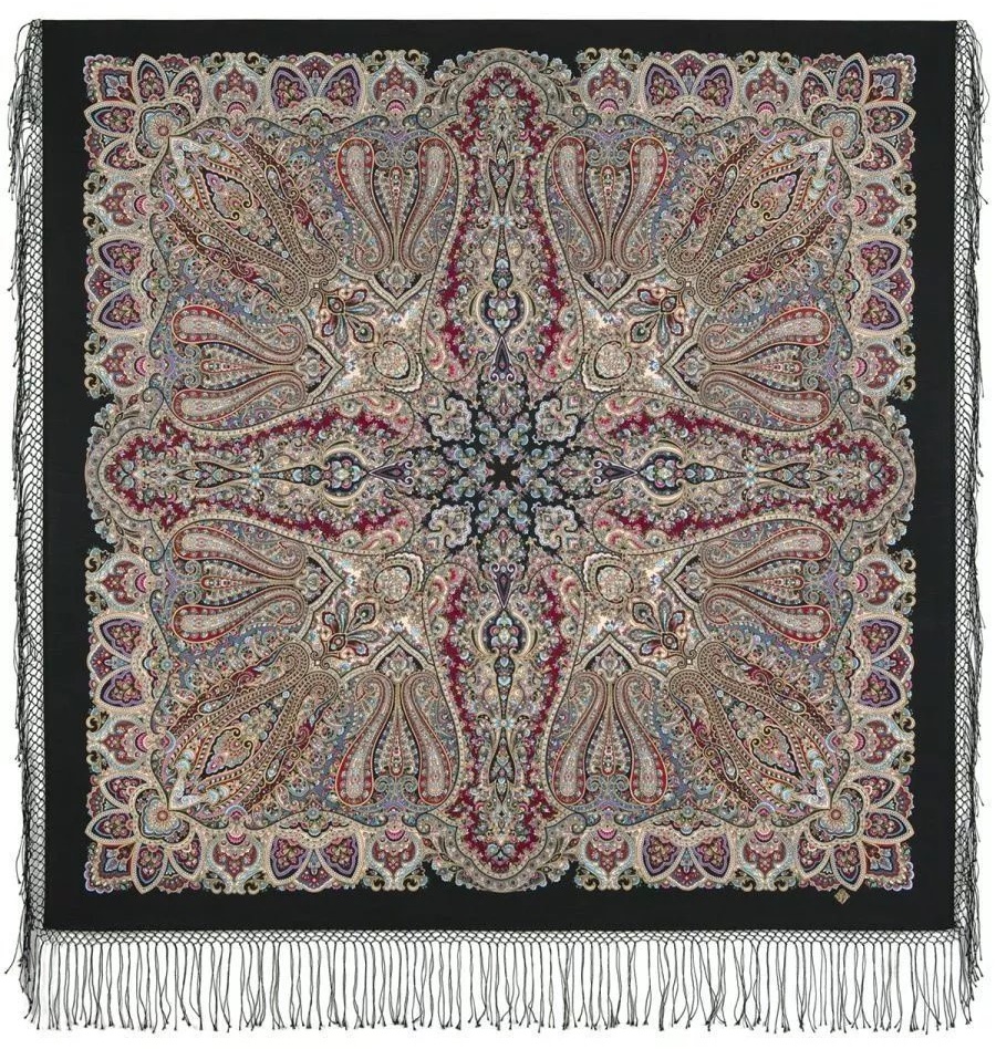Палантин Павловопосадский платок шерсть 125 x 125 см