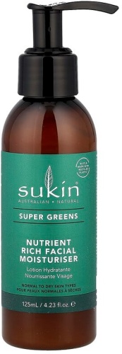 Sukin крем Super Greens, увлажняющее средство для лица, для нормальной и сухой кожи, 125 мл для лица 125 мл