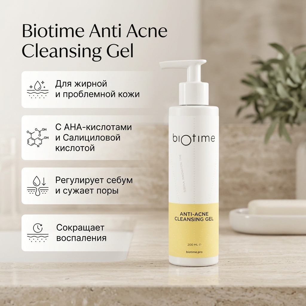 Biotime Anti Acne Cleansing Gel гель 200 мл