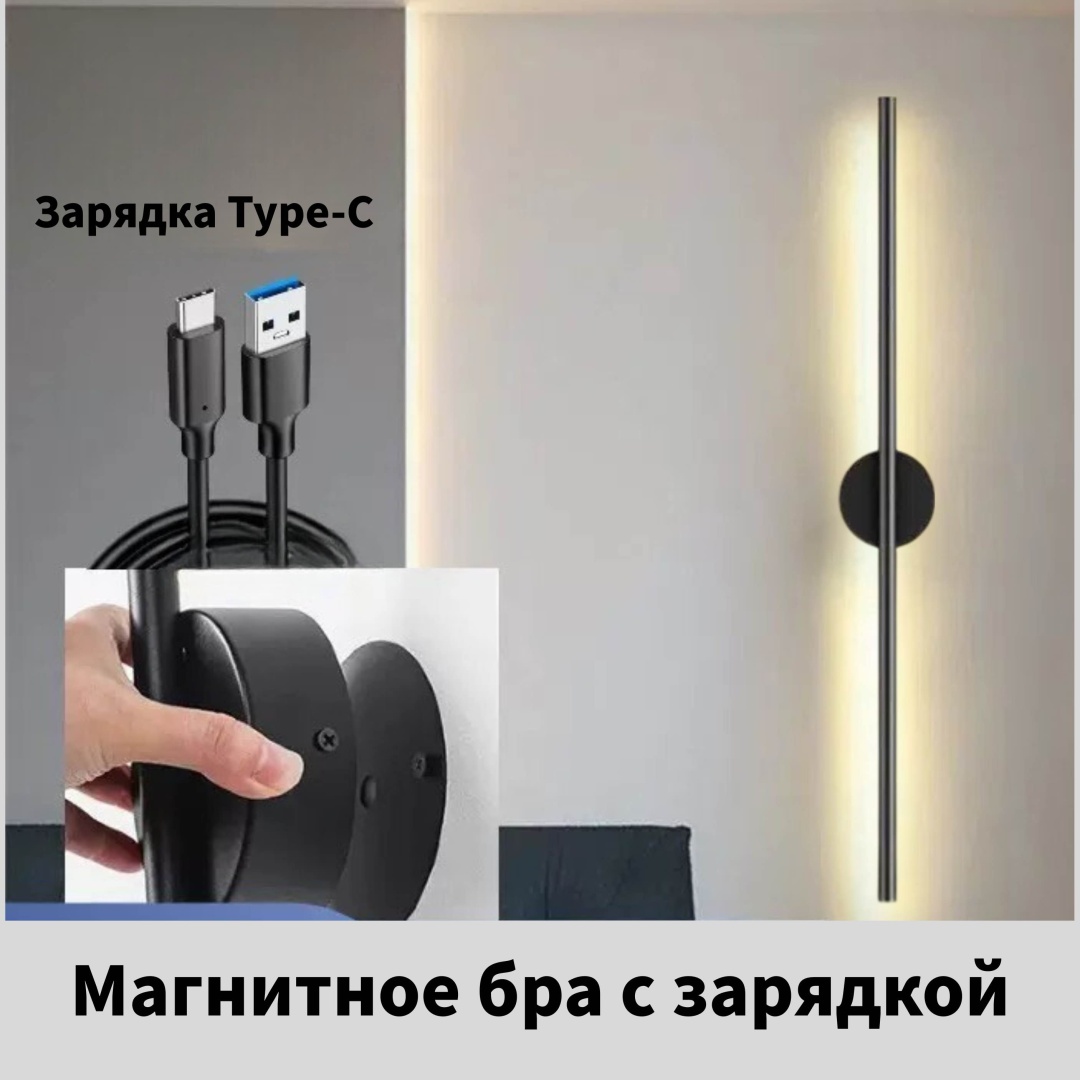 Бра настенный LED, черный