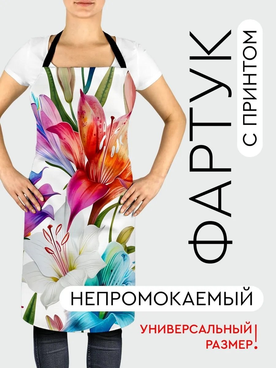 Фартук домашний 527486617 81.5x56.5 см полиэстер, ванильный
