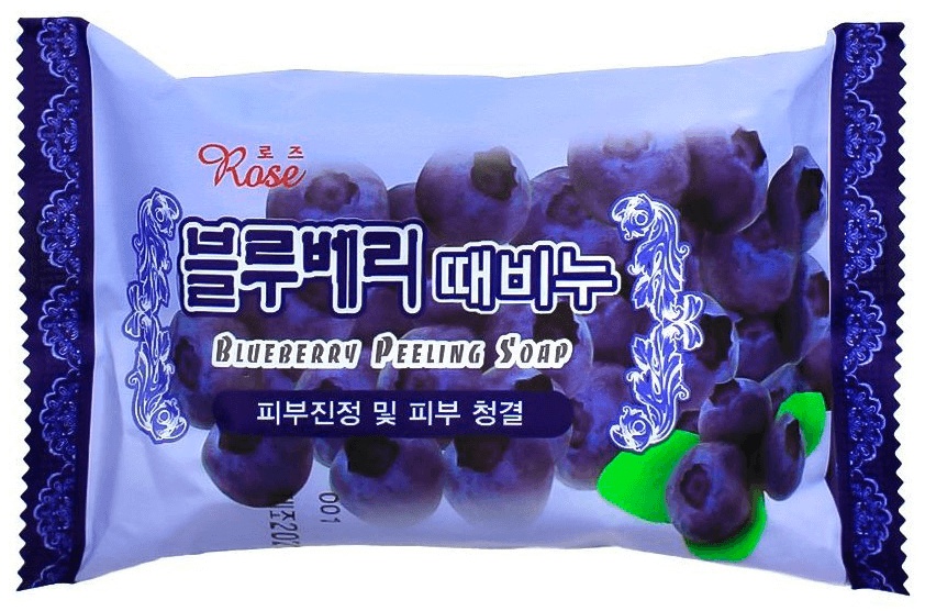 Кусковое мыло туалетное Rose Blueberry Peeling Soap 150 г