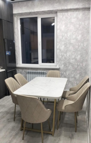 Комплект TM LUXURY-2, стол 150х90 см + 6 стульев, бежевый