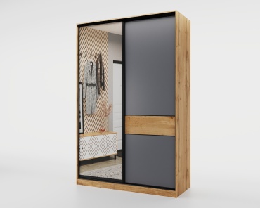 Шкаф-купе TURAN HOME Slim, 150x230х45 см, белый, коричневый