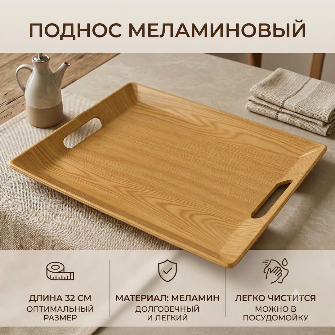 Поднос 6713566901271 коричневый