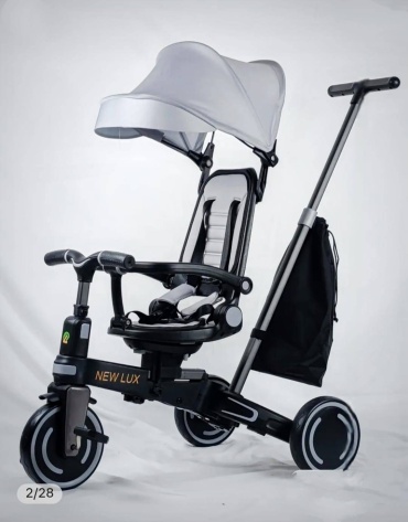 Трёхколёсный велосипед New Lux 1888 gray серый