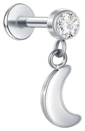Лабрет CREO jewelry титановый сплав, цирконий, 1.2*8мм
