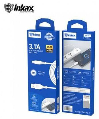 Кабель Inkax USB 3.0 (F), micro-USB 3.0 (F), 1 м, INKAX CB-07 Usb-c Micro 3.1А белый