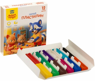 Пластилин 12цв.120г.06860 "Енот и друзья" Мульти-пульти