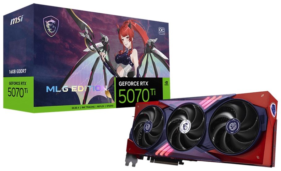 Видеокарта MSI 5070 Ti 16G MLG EDITION OC, 16Gb GDDR7 256-bit 1xHDMI 3xDP G507T-16MEC 16 Гб