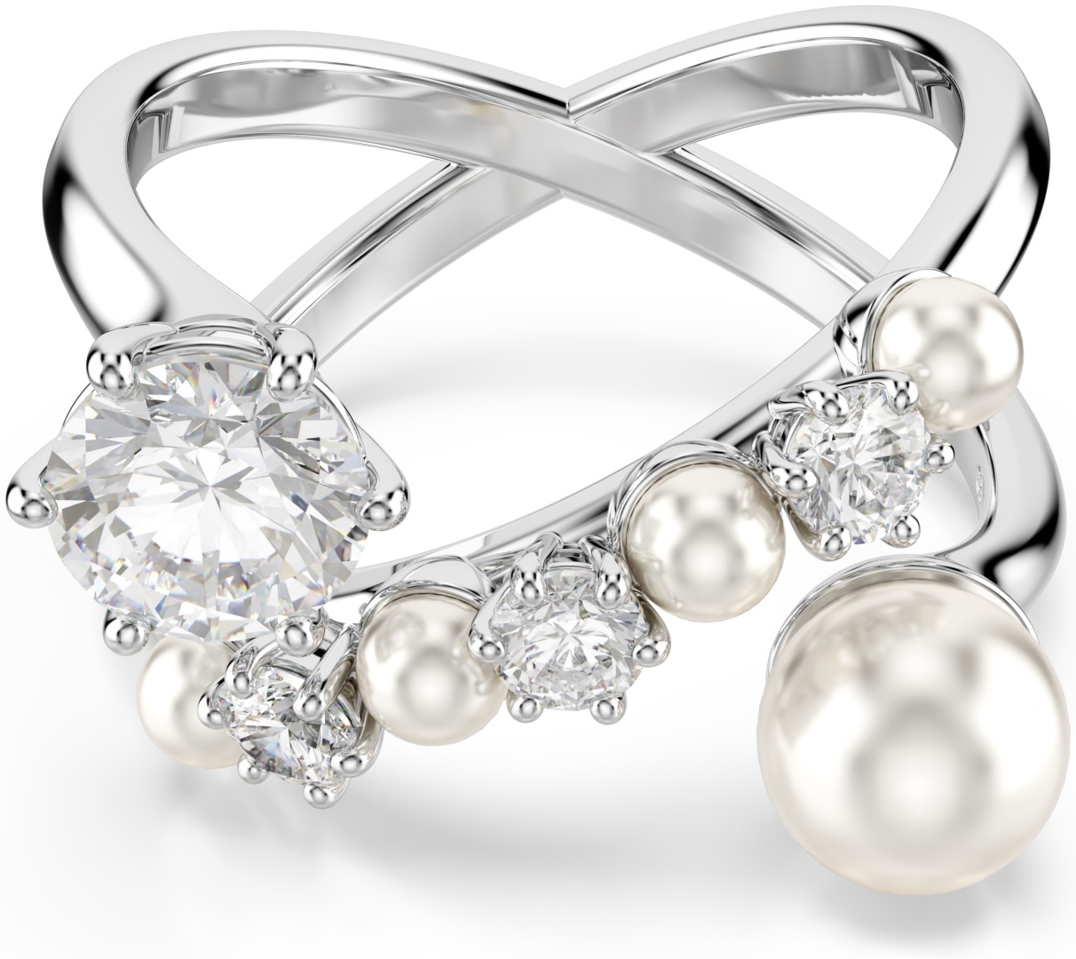Кольцо Swarovski 5705612 размер 17 ювелирный сплав, кристаллы Swarovski, серебристый