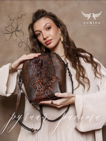 Мини-сумка Lumida текстиль коричневый