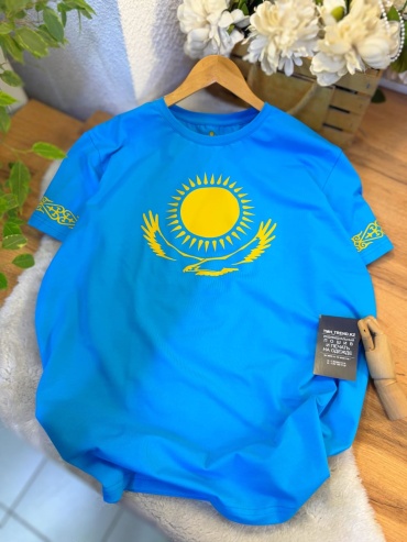 Футболка для девочек Казахстан Патриот TMH_TREND.KZ голубой