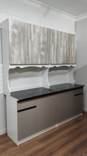 Кухонный гарнитур HomeMebel , 200x221х60 см, ЛДСП, серый