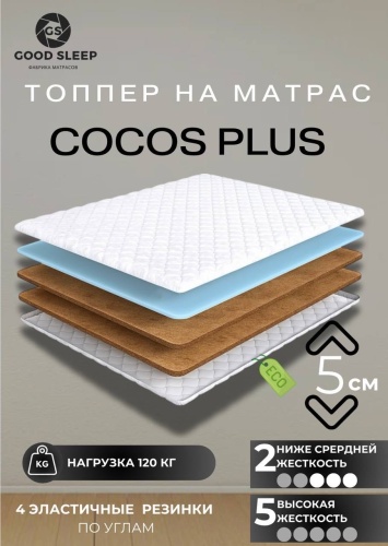 Топпер GOOD SLEEP Cocos Plus, 110x185x5 см