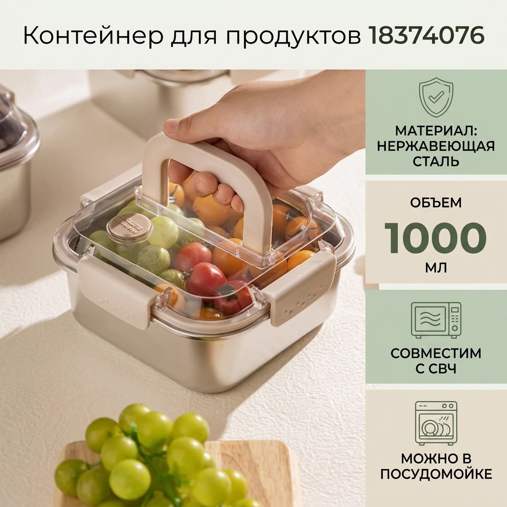 Контейнер 18374076_919917612 1 шт, нержавеющая сталь
